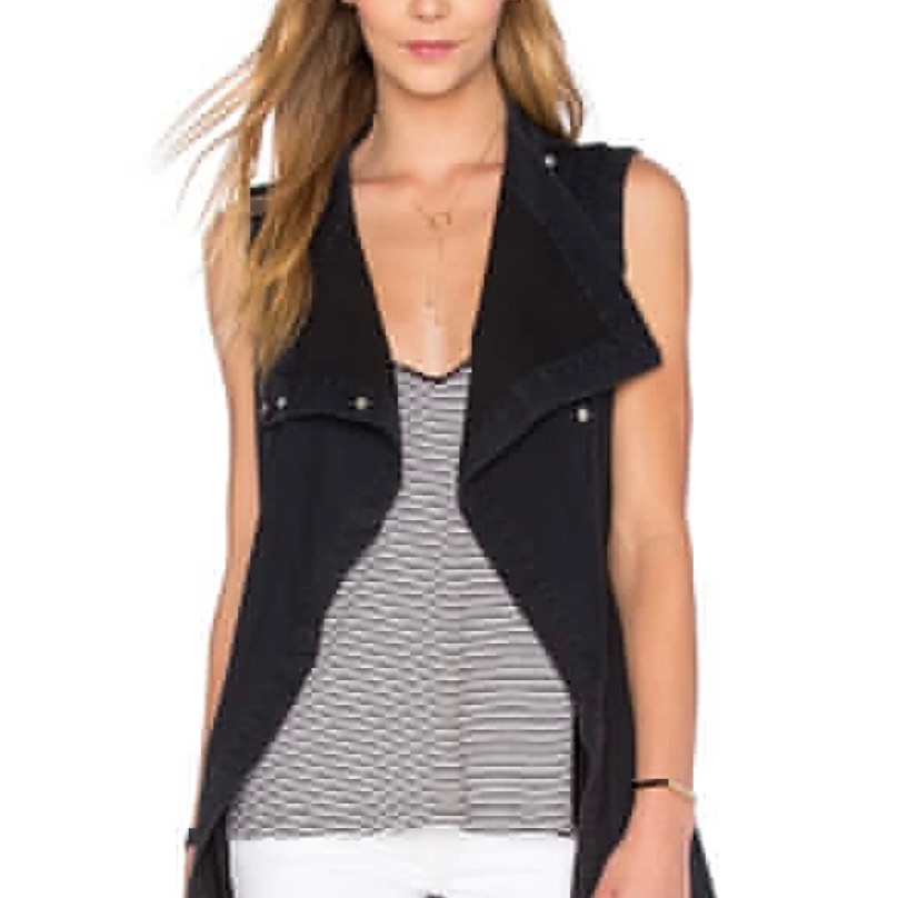 Black Vest By Superfine , Multiple Ways To Wear Snap Button Closure .